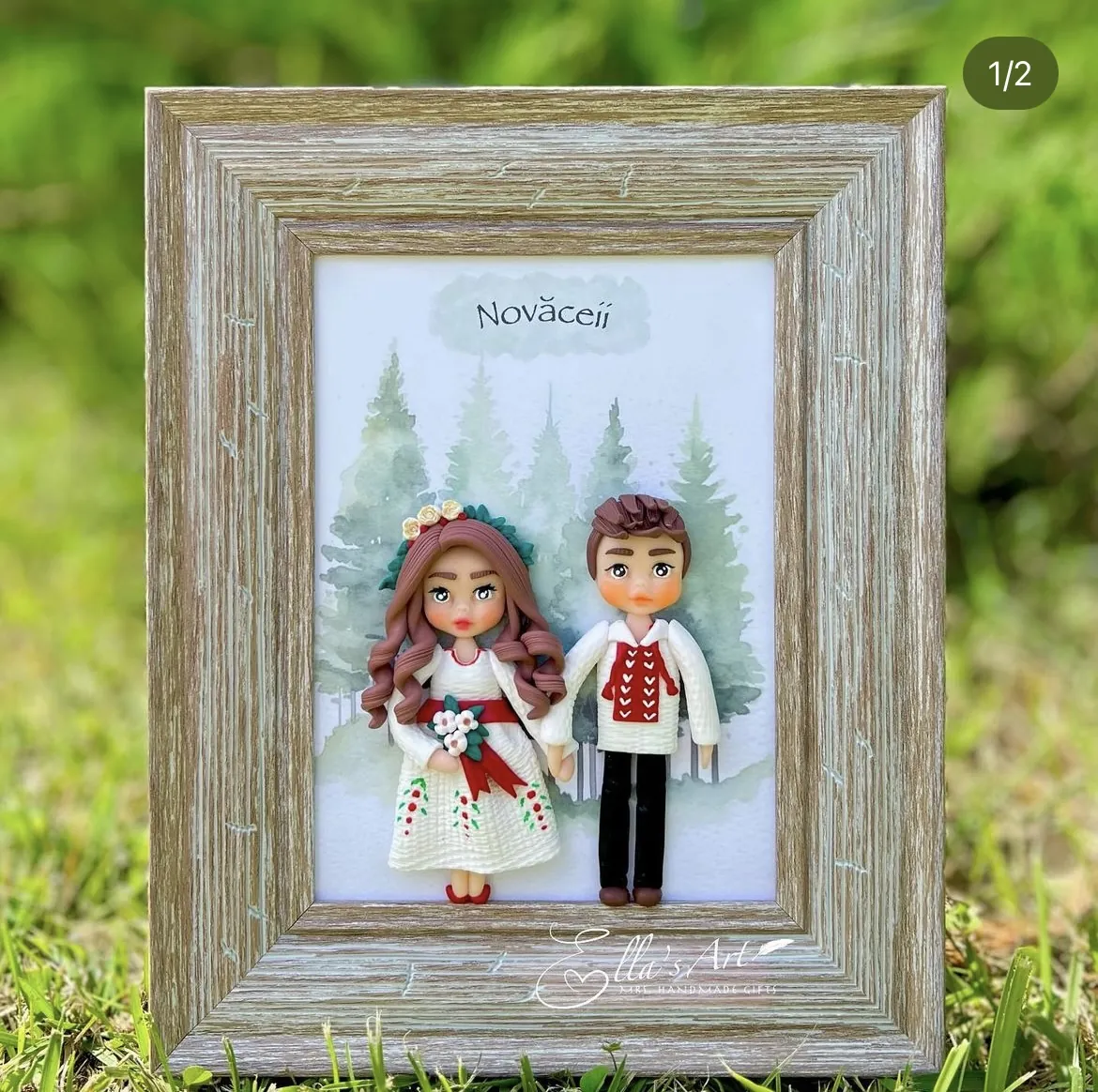 Tablou cu cuplu în costume populare
